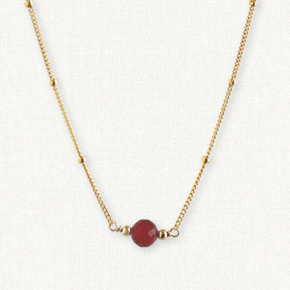 Garnet Orbit Necklace - January Birthstone