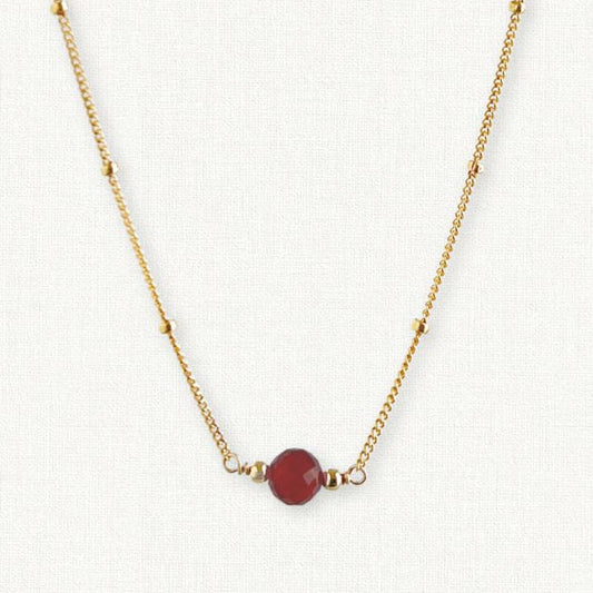 Garnet Orbit Necklace - January Birthstone