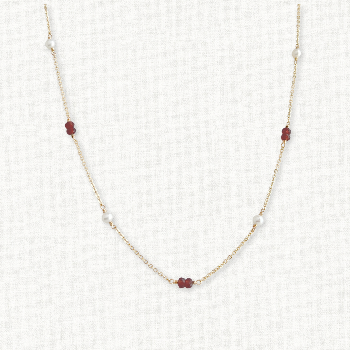 Garnet and Pearl Necklace