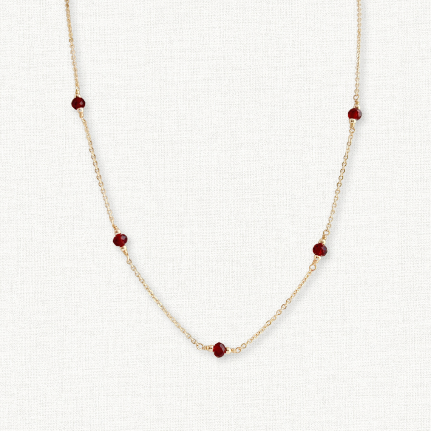 Garnet Station Necklace