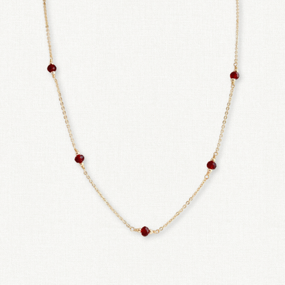 Garnet Station Necklace
