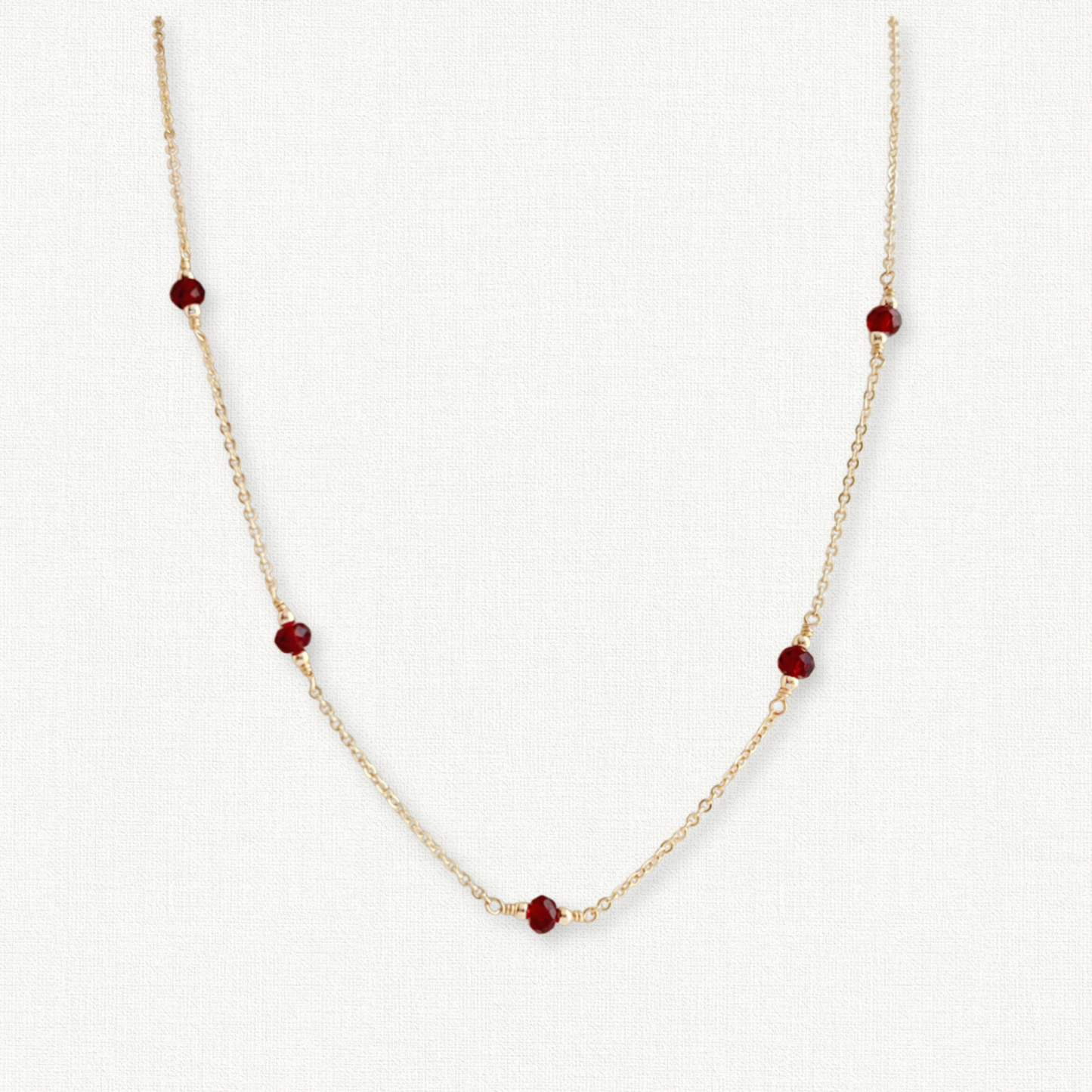 Garnet Station Necklace