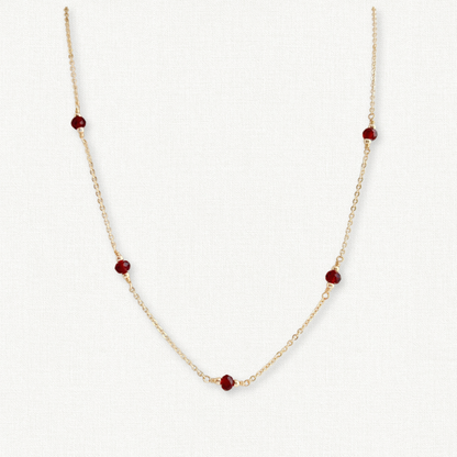 Garnet Station Necklace