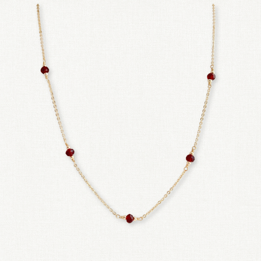 Garnet Station Necklace