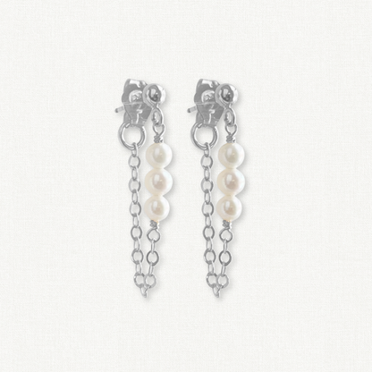 Gigi Front Back Earrings | Freshwater Pearl Chain Earrings