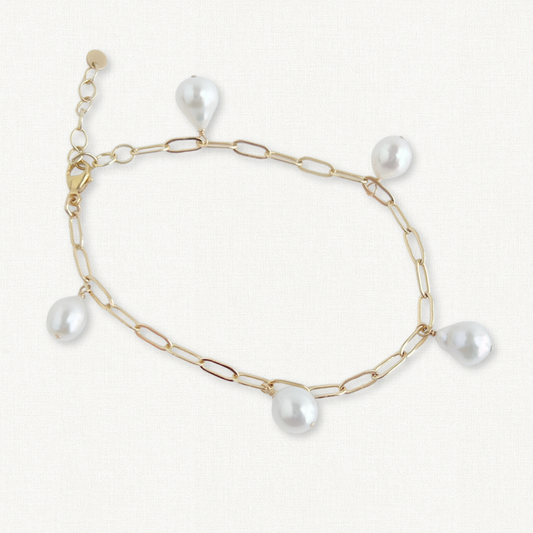Vivara Baroque Pearl Charm Bracelet