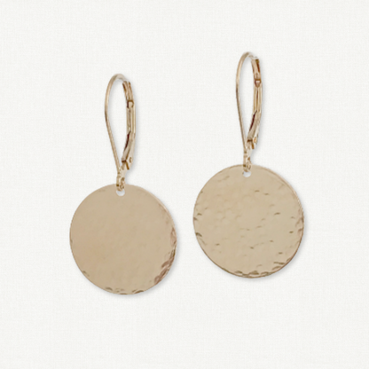 Hammered Silver Earrings - Lever Back Earrings