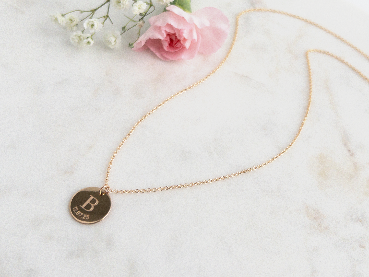 Personalized Initial and Date Necklace