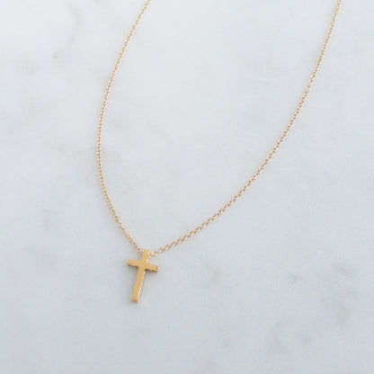 Tiny Gold Cross Necklace