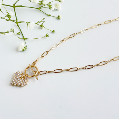 Heart Charm Paperclip Chain Necklace