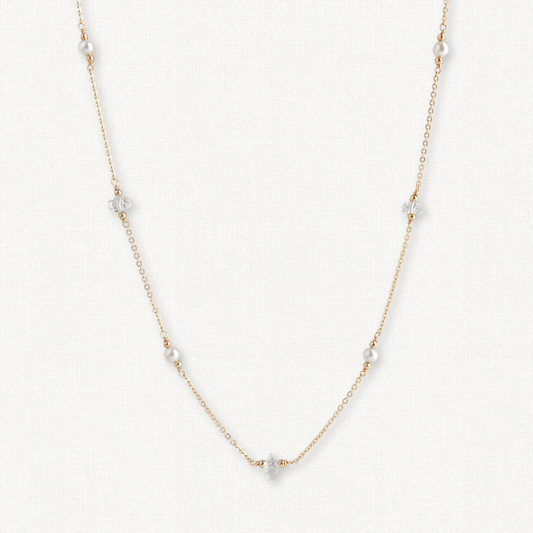 Gigi Crystal and Pearl Necklace