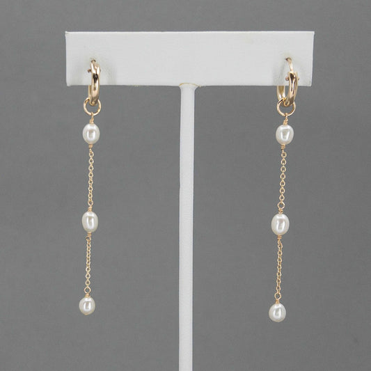 Hoop Pearl Dangle Earrings