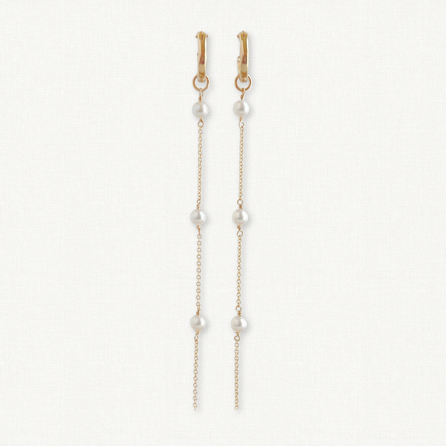 Long Pearl Hoop Earrings