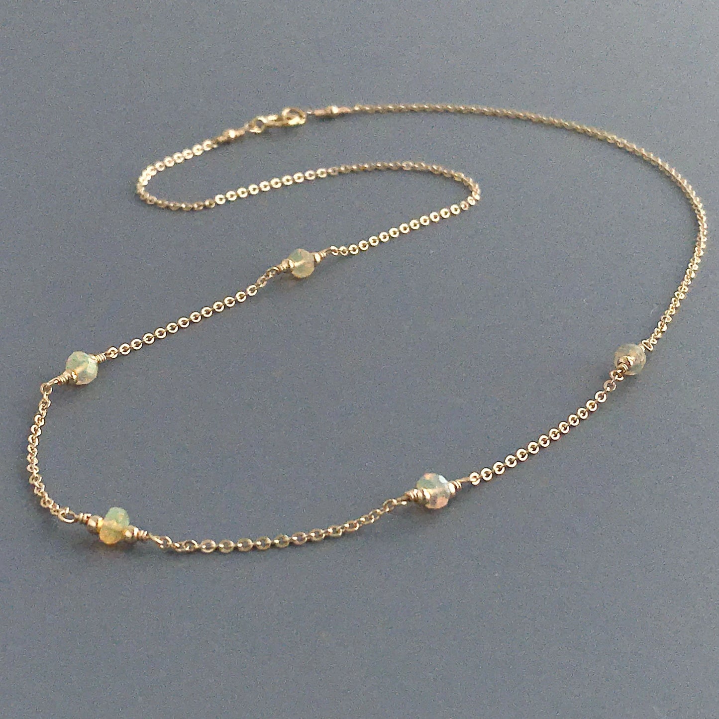 Ethiopian Opal Station Necklace