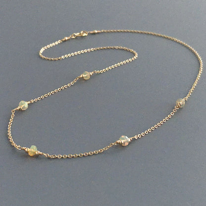 Ethiopian Opal Station Necklace