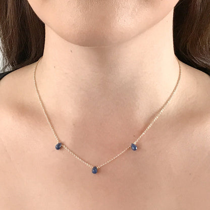 Trilogy Necklace | Sapphire Station Necklace