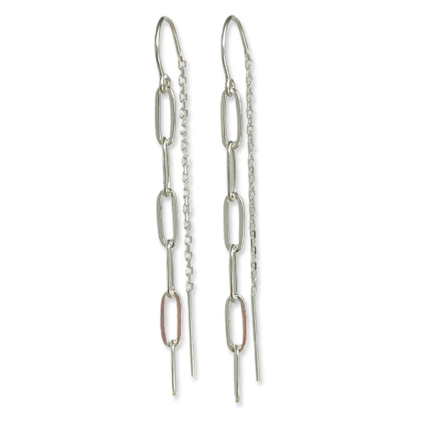 Paperclip Chain Threader Earrings