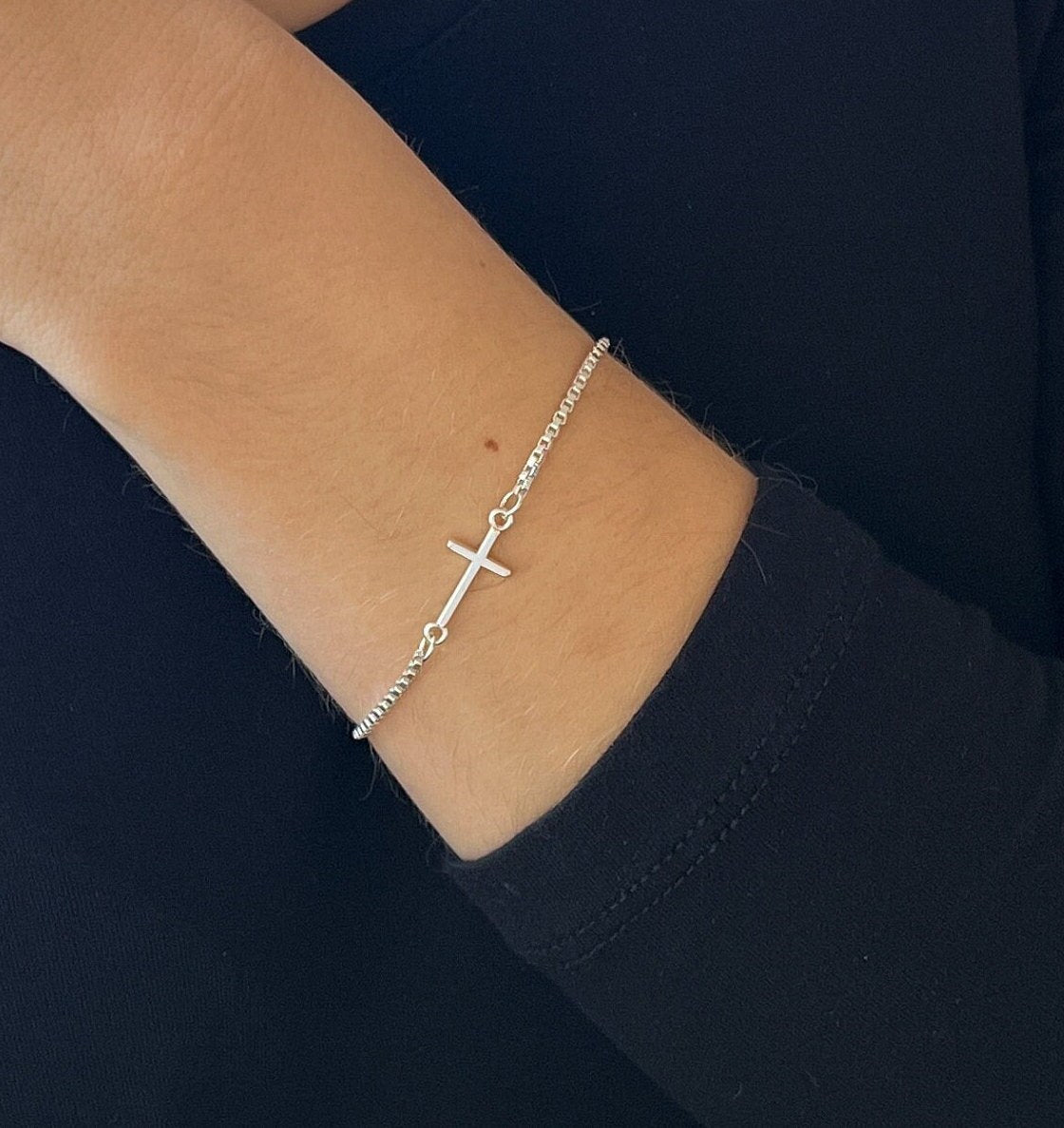 Essentials Sterling Silver Cross Bracelet