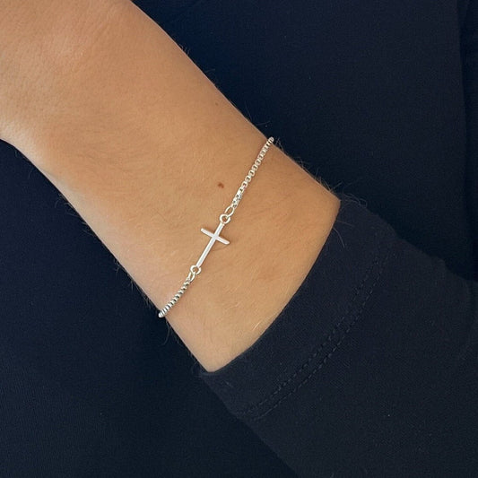 Essentials Sterling Silver Cross Bracelet