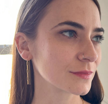 Paperclip Chain Threader Earrings