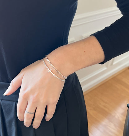 Essentials Sterling Silver Cross Bracelet