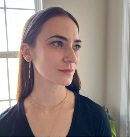 Paperclip Chain Threader Earrings