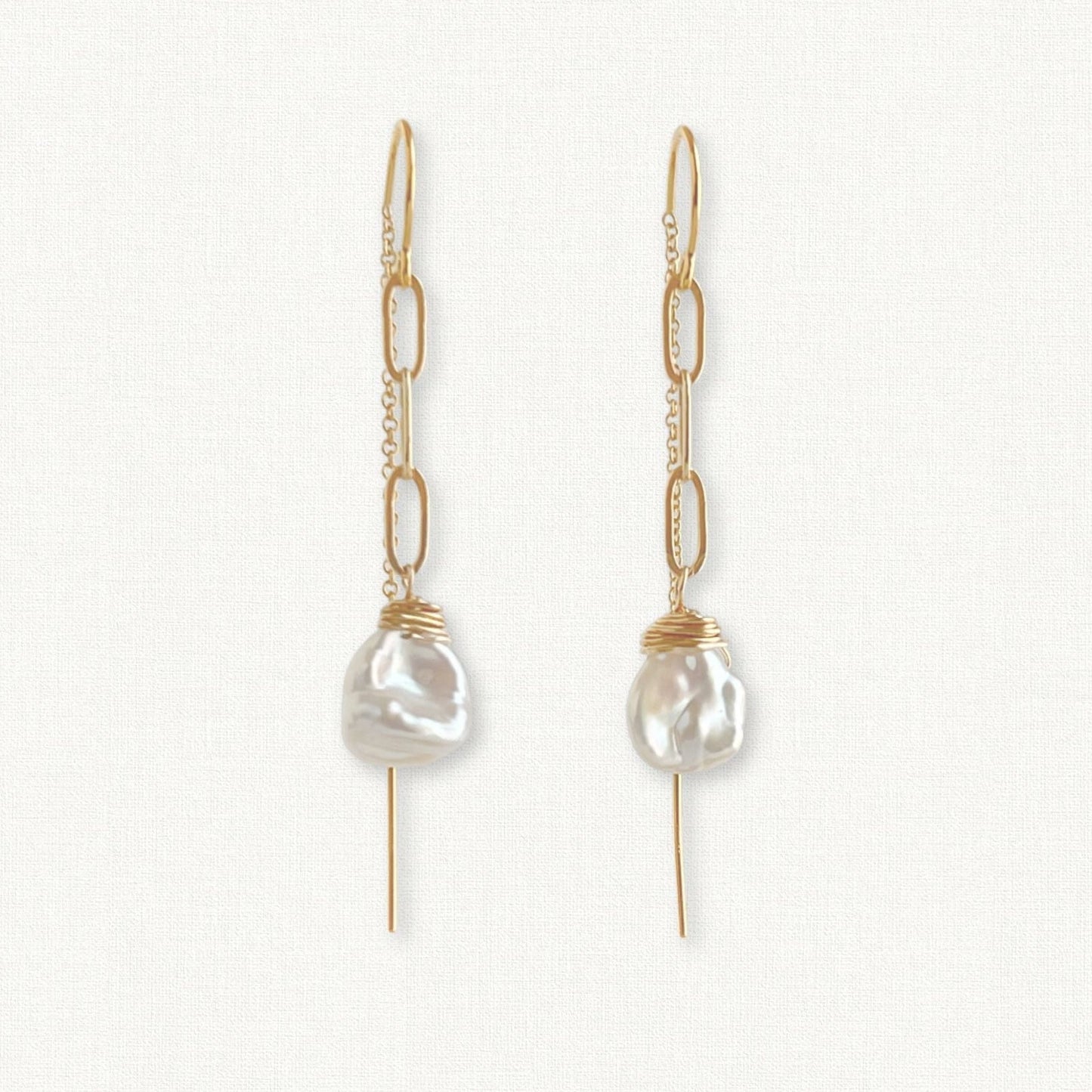 Keshi Pearl Threader Earrings
