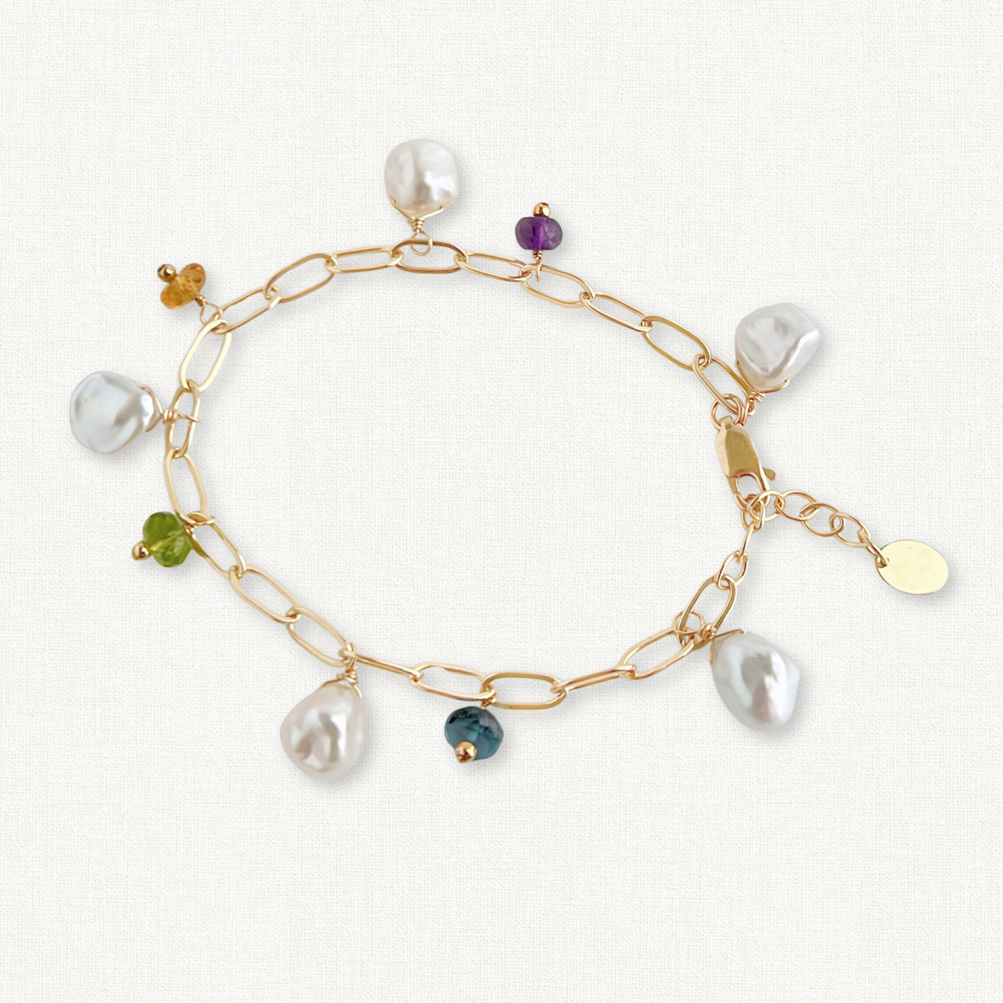 Keshi Pearl Gemstone Bracelet