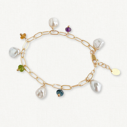 Keshi Pearl Gemstone Bracelet