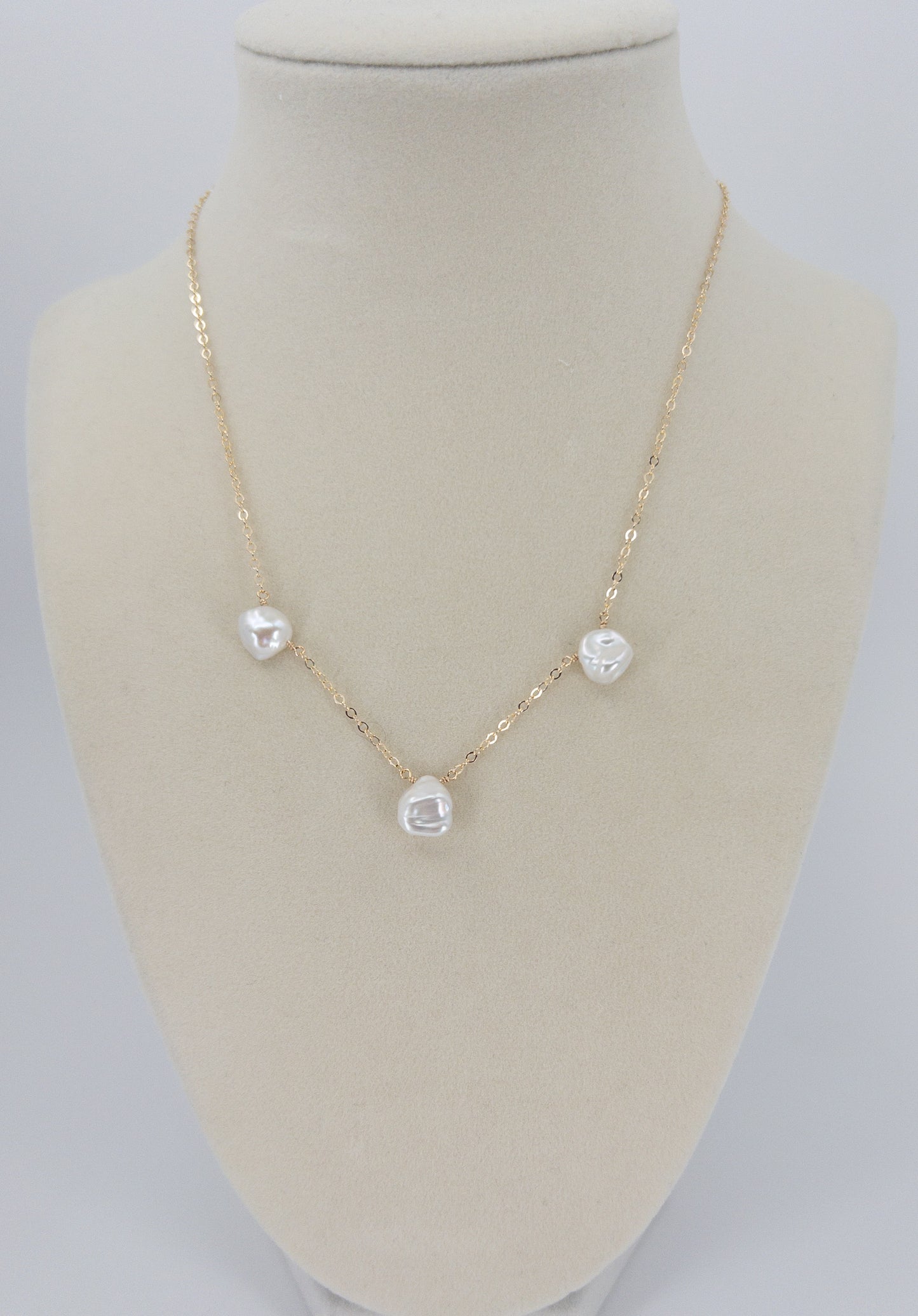 Keshi Pearl Station Necklace