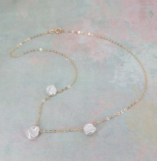 Keshi Pearl Station Necklace