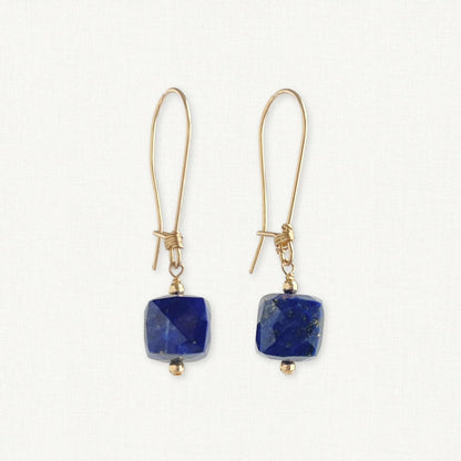 Lapis Cube Earrings