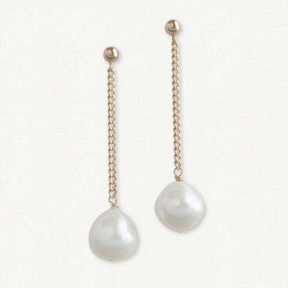 Raja Baroque Pearl Long Earrings