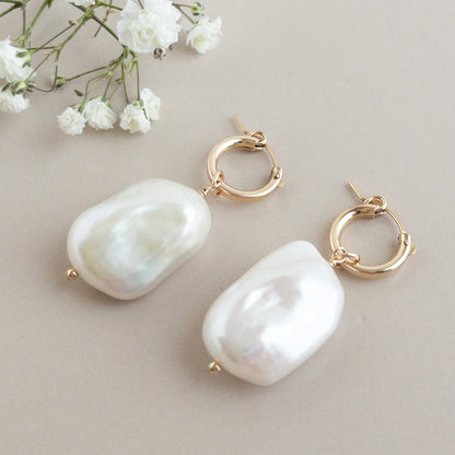 Raja Large Baroque Huggie Earrings