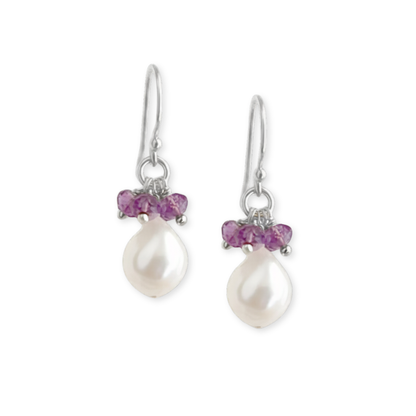Baroque Pearl Gemstone Drop Earrings