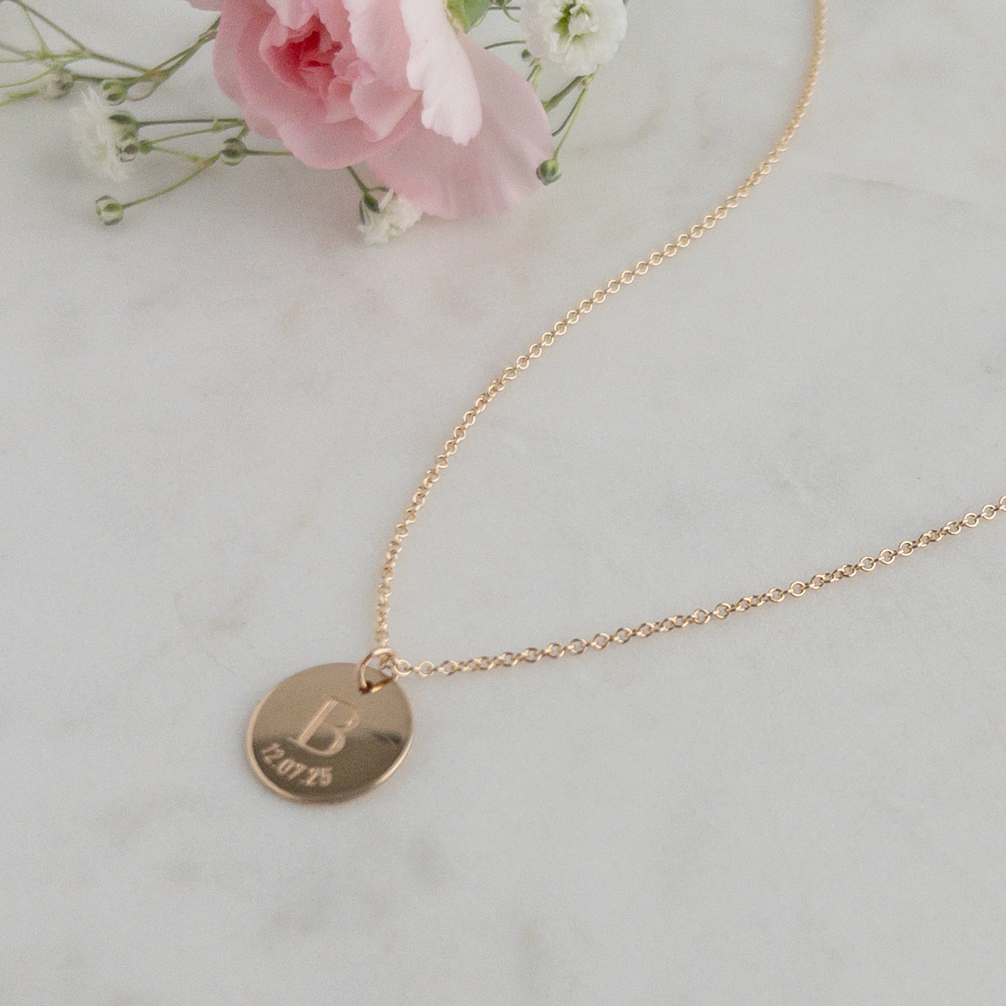 Personalized Initial and Date Necklace