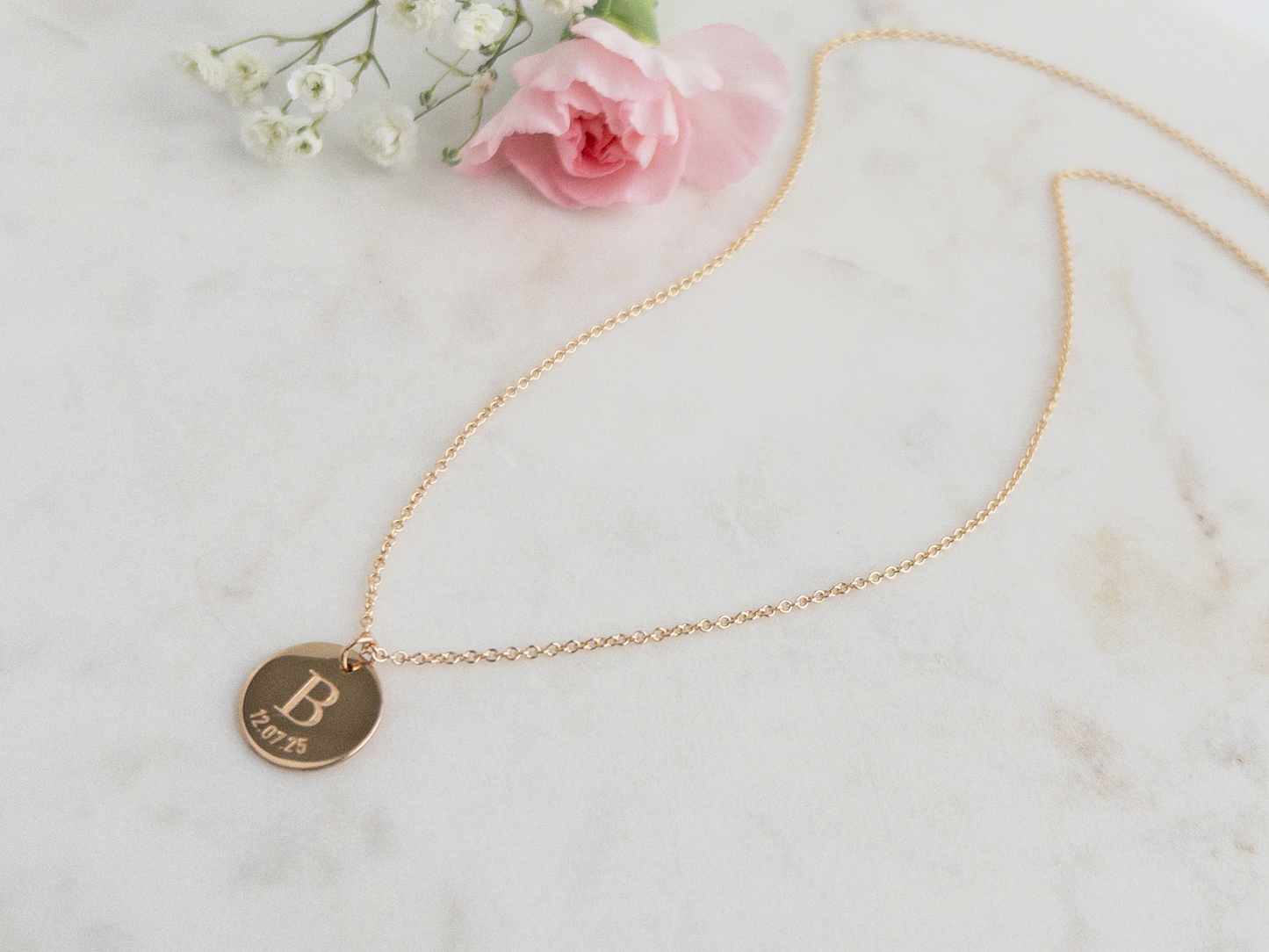 Personalized Initial and Date Necklace