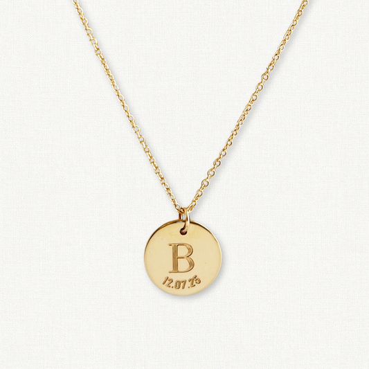 Personalized Initial and Date Necklace