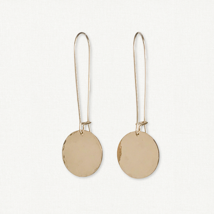 Long Dangle Disc Earrings