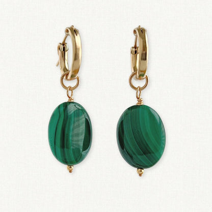 Malachite Huggie Earrings