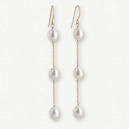 Nicola Long Pearl Earrings