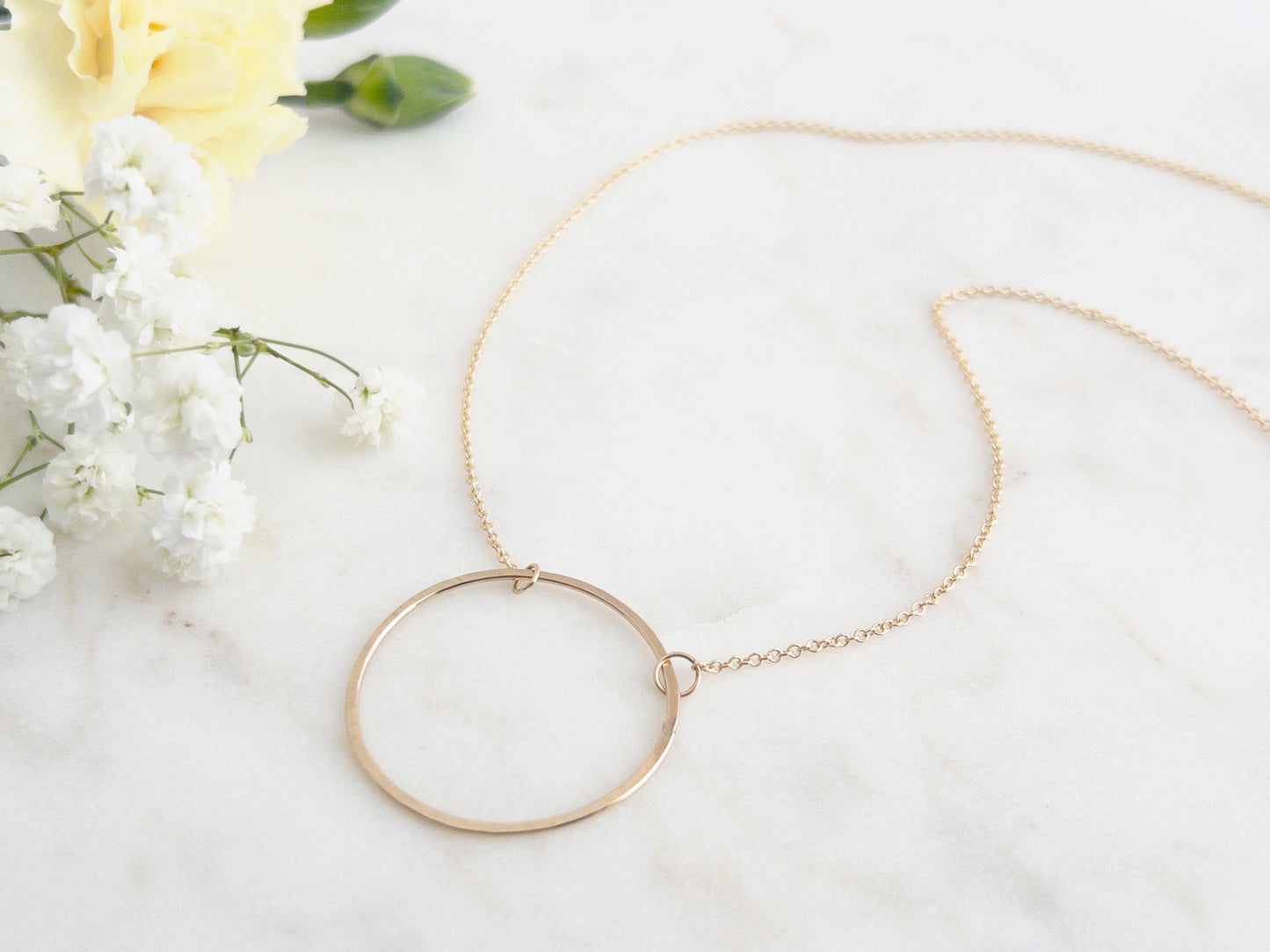 Essentials Hammered Circle Necklace