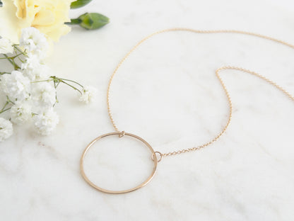 Essentials Hammered Circle Necklace