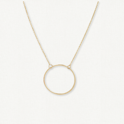 Essentials Hammered Circle Necklace
