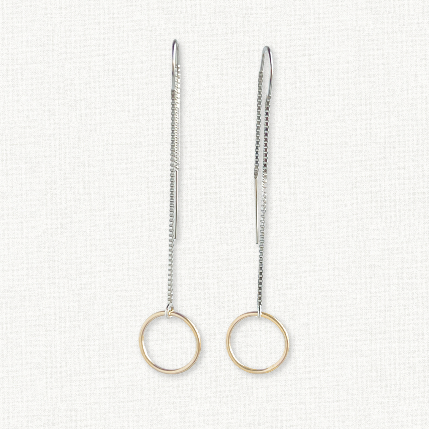 Long Dangle Threader Earrings - Mixed Metal