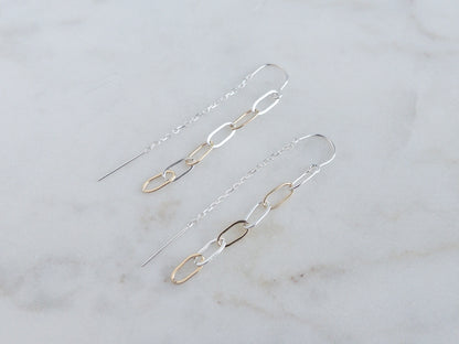 Mixed Metal Threader Earrings for Women
