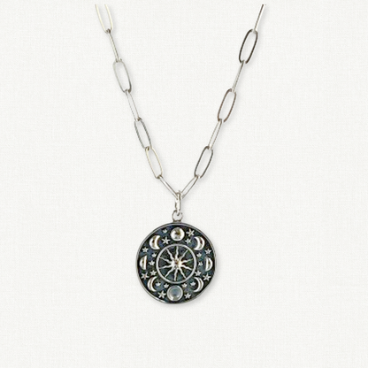 Moon Phases Paperclip Chain Necklace