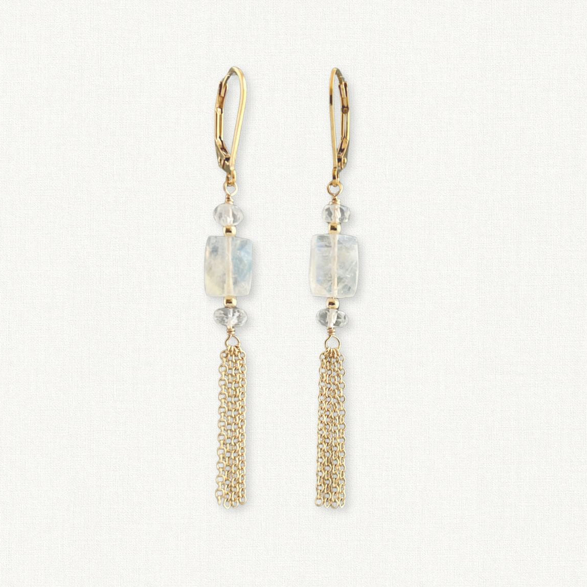 Moonstone Tassel Earrings