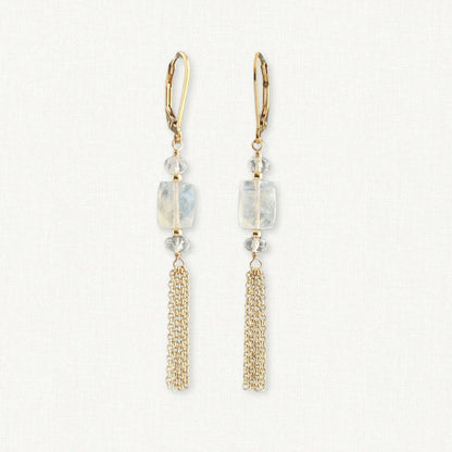 Moonstone Tassel Earrings