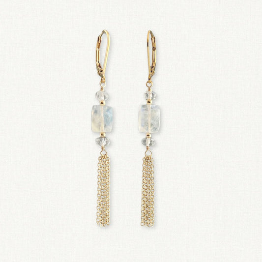 Moonstone Tassel Earrings